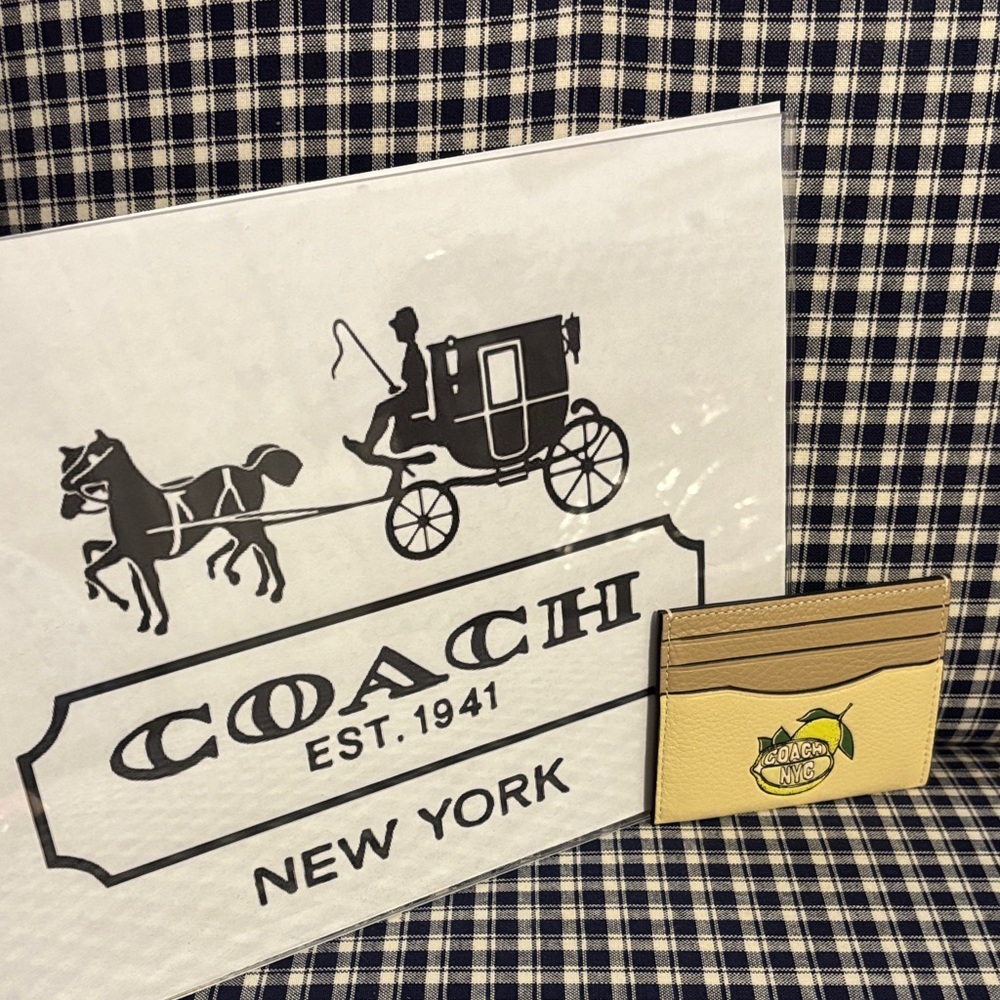 Coach Lemon Card Holder with Logo